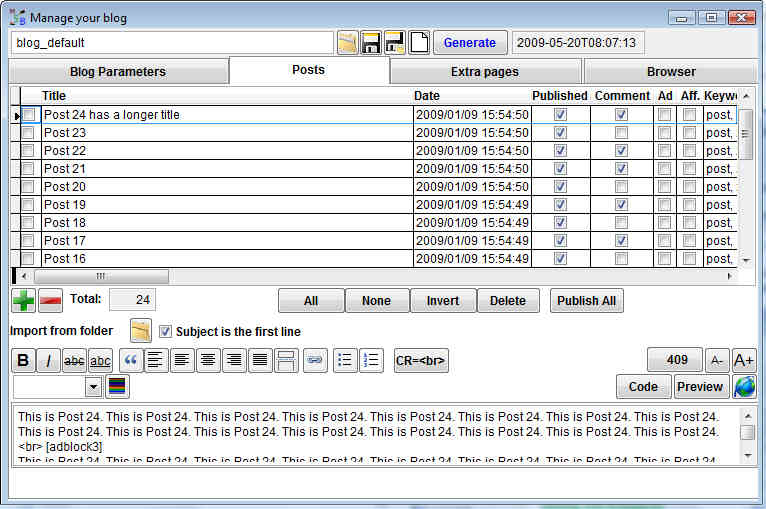 MyStarterBlog screen shot